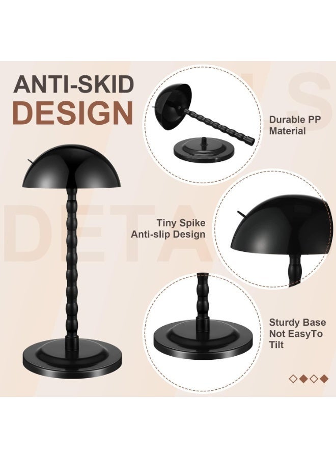 ChicAbode 3 Pieces Wig Holder, Head Stand For Styling, 13.8 Inch Wigs Portable Hat Display Travel Holder Multiple Practice Diy Non Slip Stable (Black) - Image 3